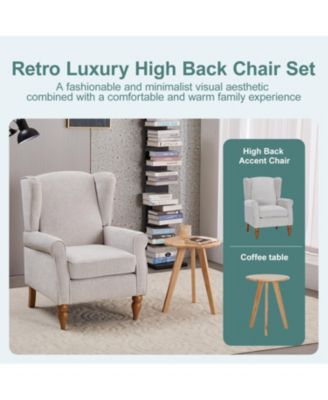 Streamdale Vintage  Armchair & Wood Coffee Table Set