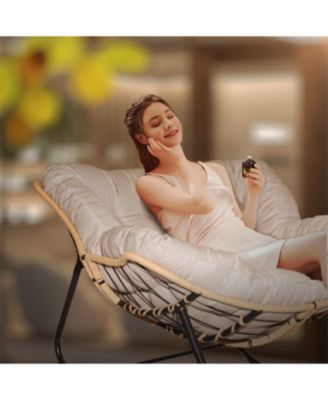 Outdoor/Indoor Rocking Papasan Chair - Beige