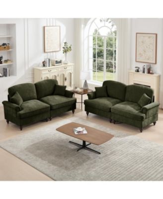 Streamdale Modular Sofa Set, Flared Arms, Removable Skirts, Spindle Legs