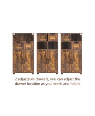  Tall Storage Cabinet with Drawers & Adjustable Shelf