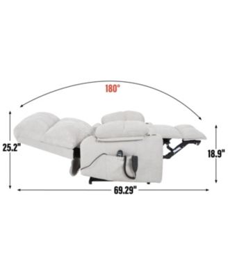 Beige Power Lift Recliner w/ Massage & Heat