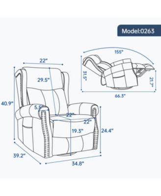  Leather Heat Massage Rocker Recliner