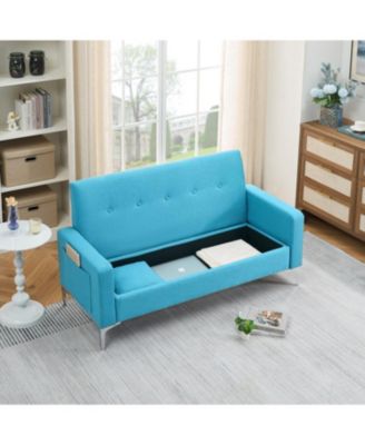 57" Comfortable Double Sofa w/ Storage