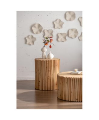 Retro Cylindrical Coffee Table Set (Textured)