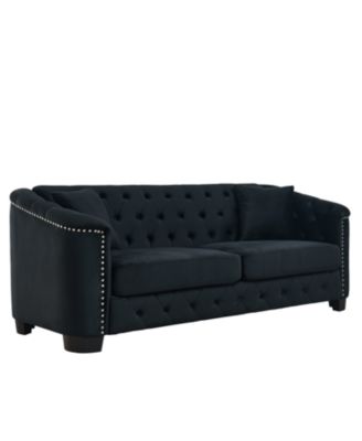 77" Modern Chesterfield Velvet Sofa