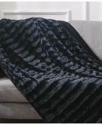 Ultra Soft Faux Fur to Microplush Reversible Oversized Throw, 86" x 86"
