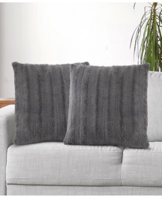 Faux-Fur 2-Pack Decorative Pillows, 18" x 18"