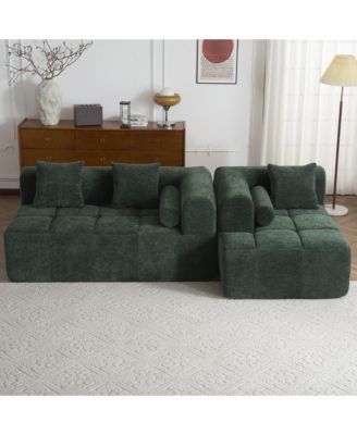  101" Sectional Sofa Modular Couch Deep Seating & Pockets