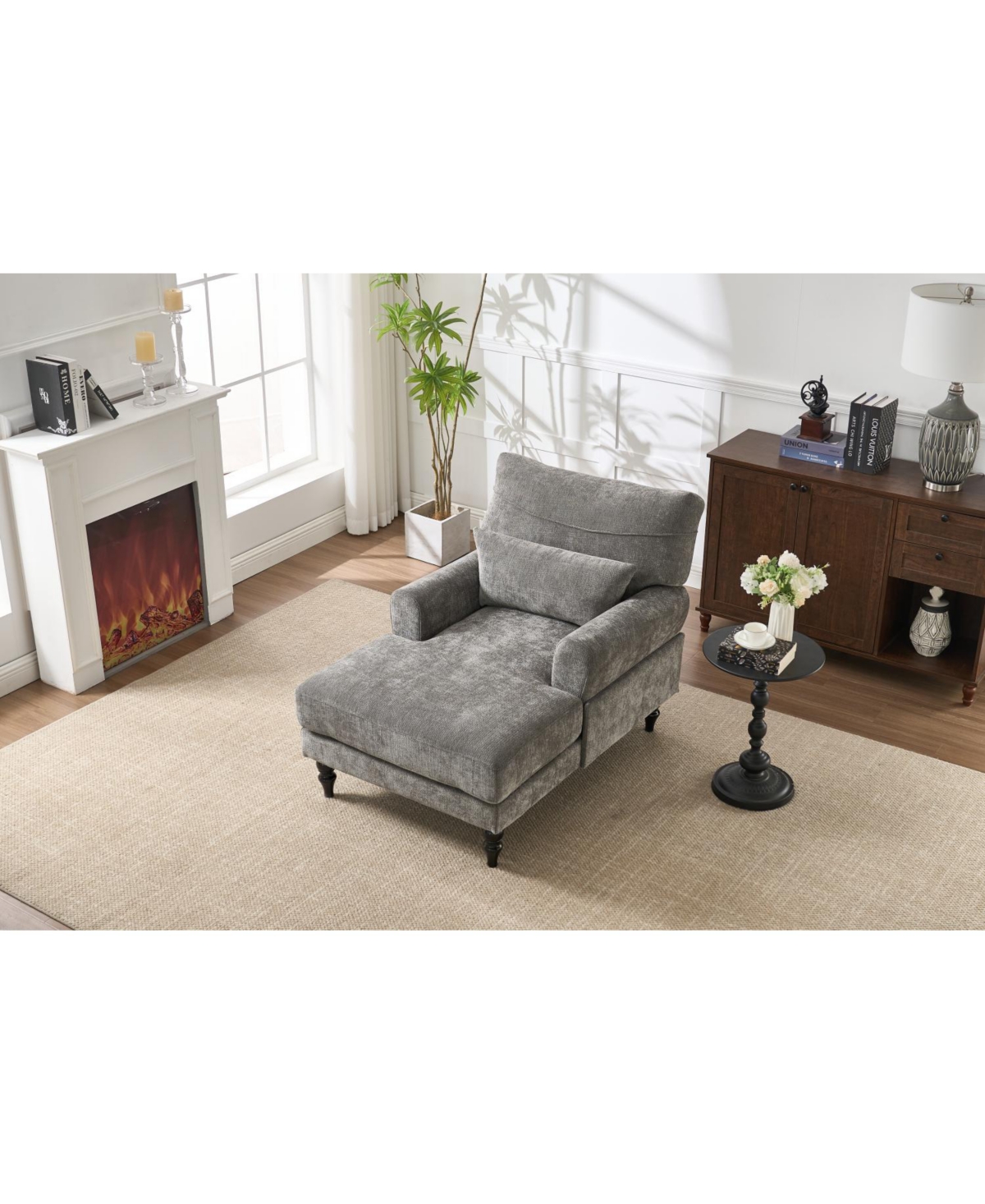 Streamdale Furniture Streamdale Modern Grey Chaise Lounge Sofa Recliner