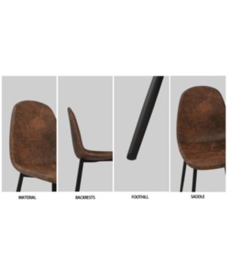 Streamdale Extendable White Dining Table & Brown Suede Chair Set (4-Piece