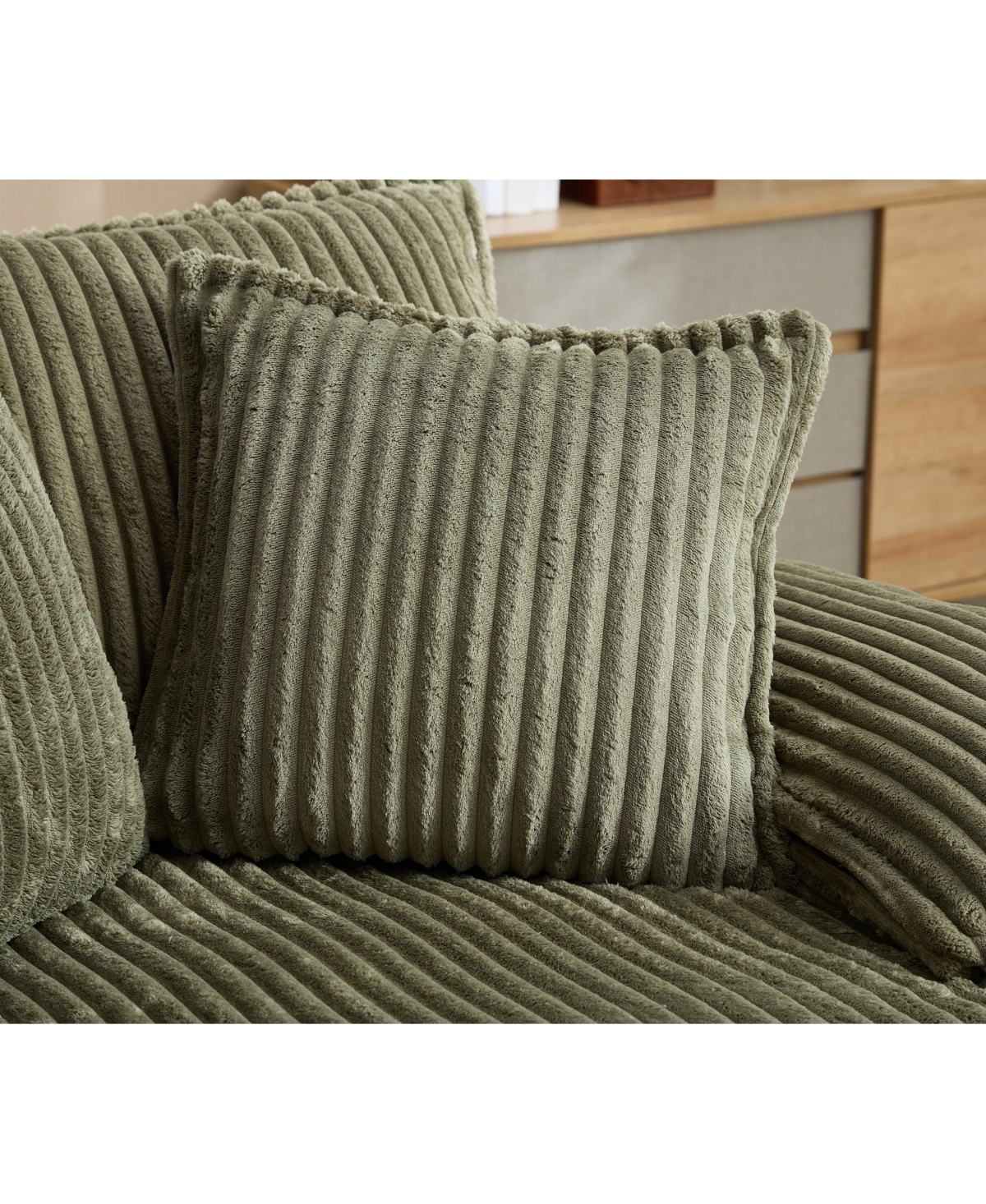 Streamdale Furniture Oversized Corduroy Chaise Lounge Sofa Bed with Pillows