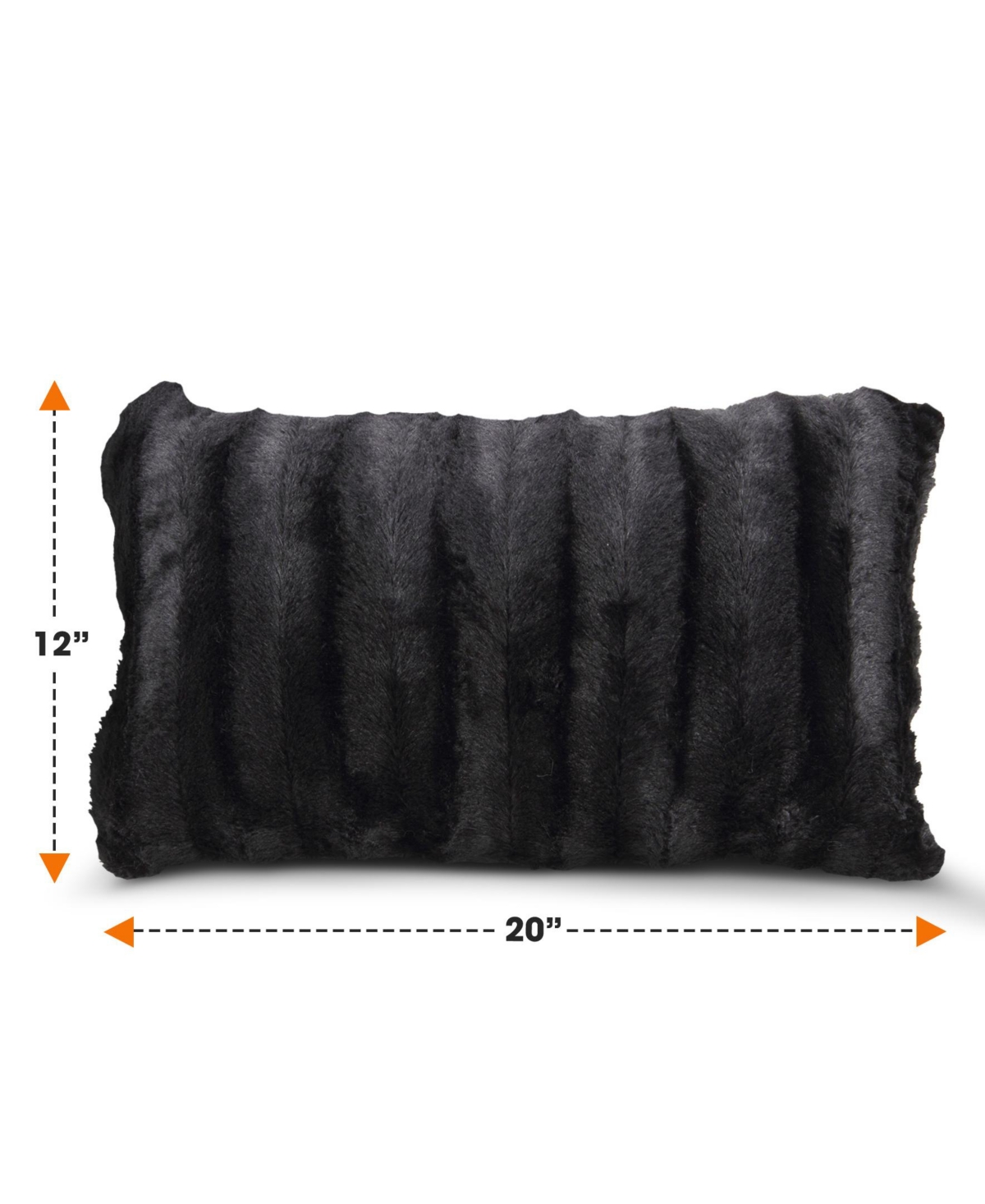 Cheer Collection Faux-Fur 2-Pack Decorative Pillows, 12" x 20"