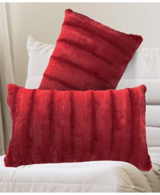 Faux-Fur 2-Pack Decorative Pillows, 12" x 20"