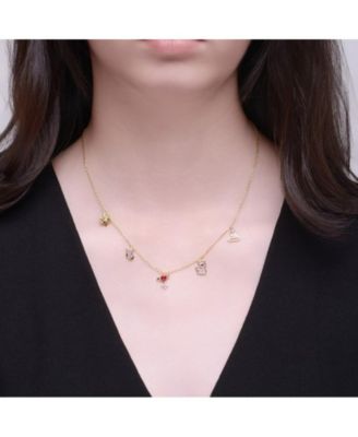 Teens 14K Gold Plated Cubic Zirconia Charm Necklace
