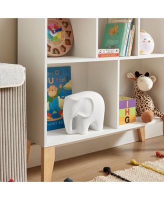 Hans White Abstract Elephant Matte Ceramic Sculpture