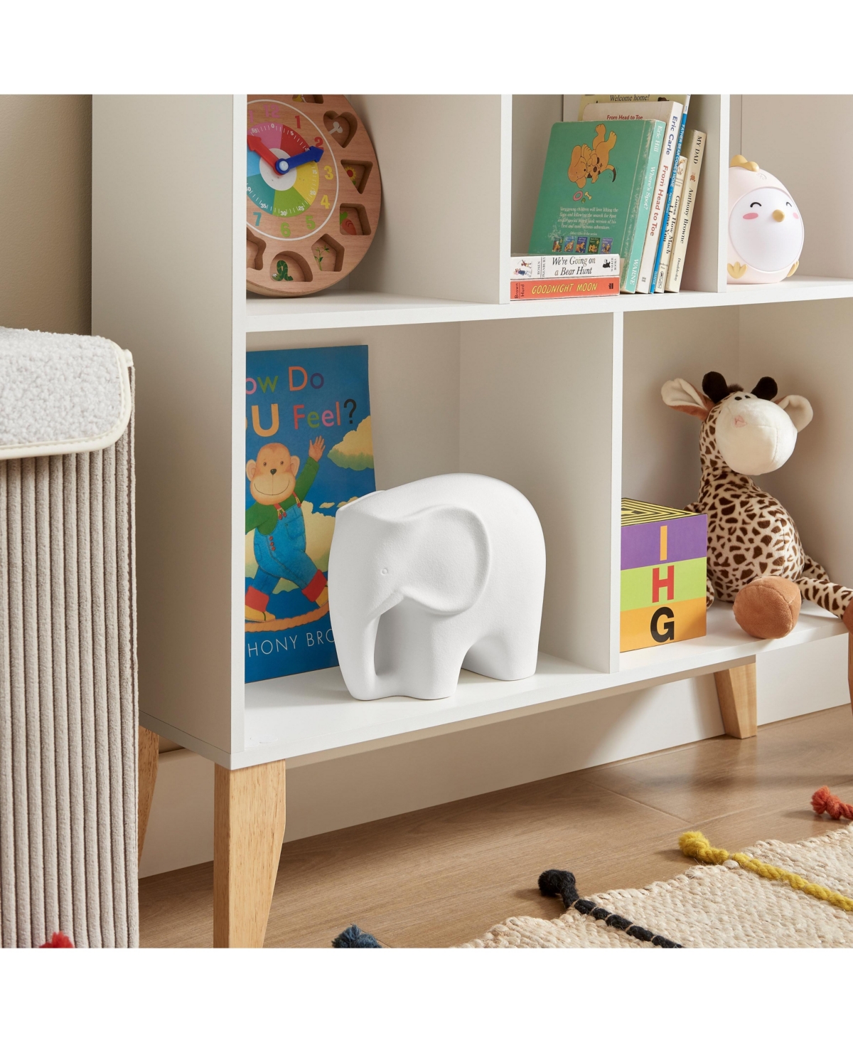 Danya B Hans White Abstract Elephant Matte Ceramic Sculpture