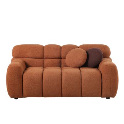 64.98"L Human Body Sofa, Marshmallow Boucle, 2-Seater