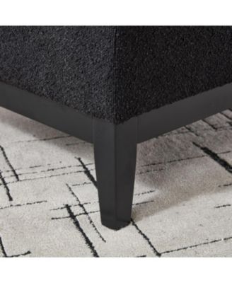 33.86" Square Storage Ottoman/Coffee Table - Black Boucle