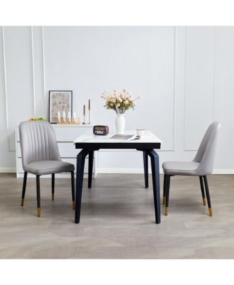 Grey Dining Chairs (Set of 2) - Cushioned, Modern Kitchen/Living Room