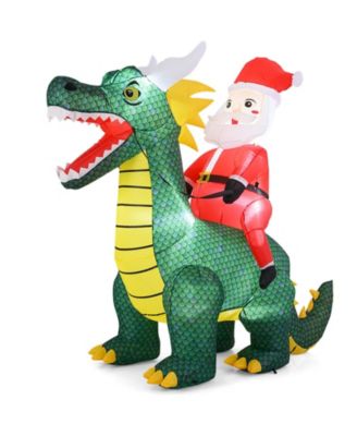6.7 FT Christmas Inflatable Santa Claus Ride on Dinosaur