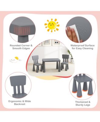 Kids Table & 2 Chairs Set Toddler Activity Play Dining Study Desk