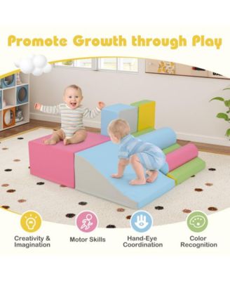 Soft Foam Climbing Block Set for Toddlers with Stackable Shapes for Active Play