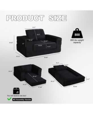 Compression Dog Sofa Bed Modern Floor Couch With Pillow for Living Room Bedroom