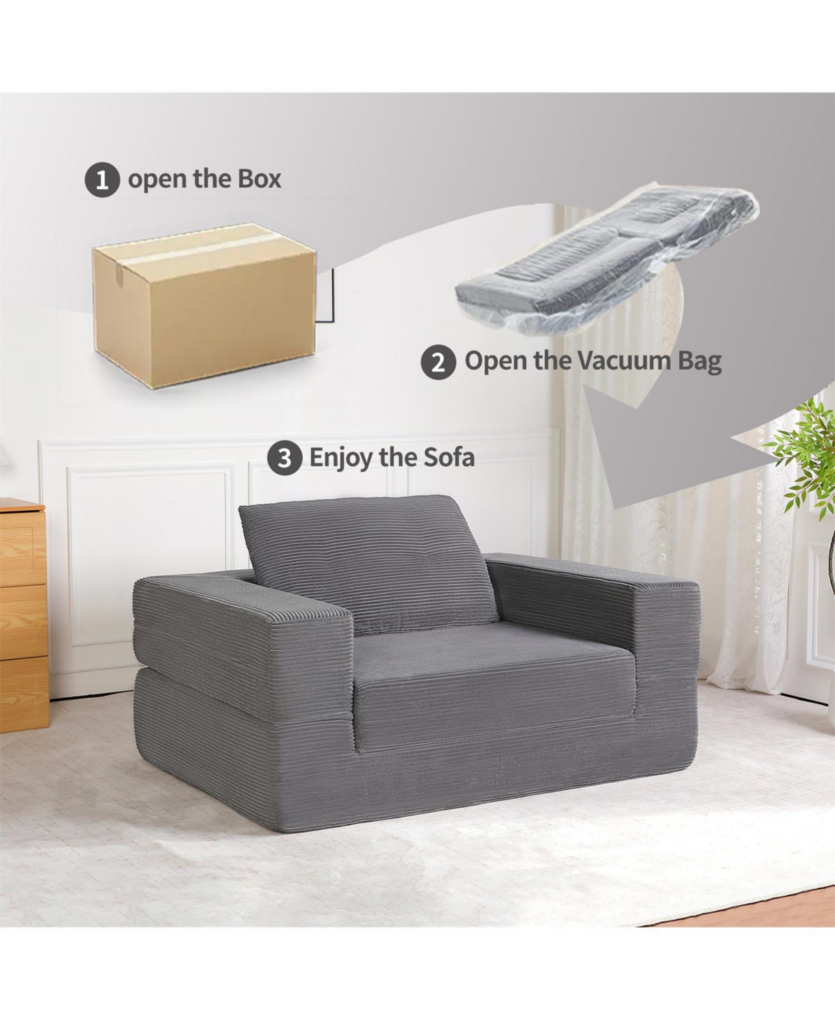 Aostirmotor Compression Dog Sofa Bed Modern Floor Couch With Pillow for Living Room Bedroom