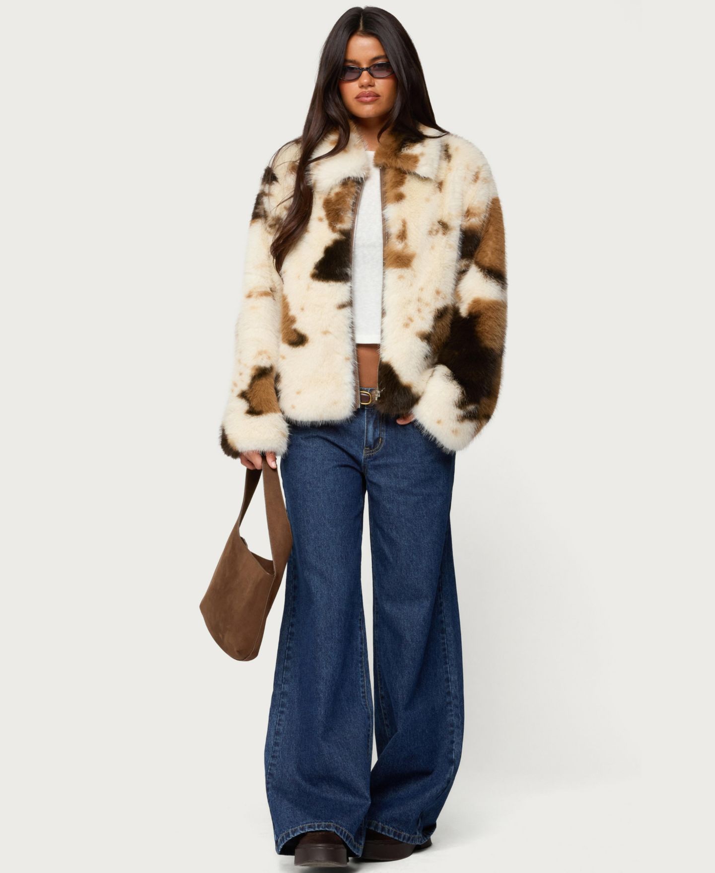 Женская куртка Edikted Rayan Cow Print Faux Fur, цвет: Mix — фото 5