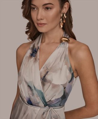 Women's Sleeveless Floral V-Neck Sheath Dress