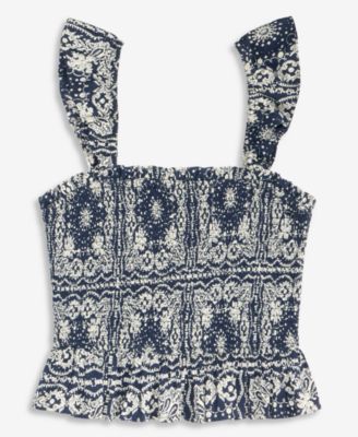 Women's Smocked Ruffle-Trim Tank