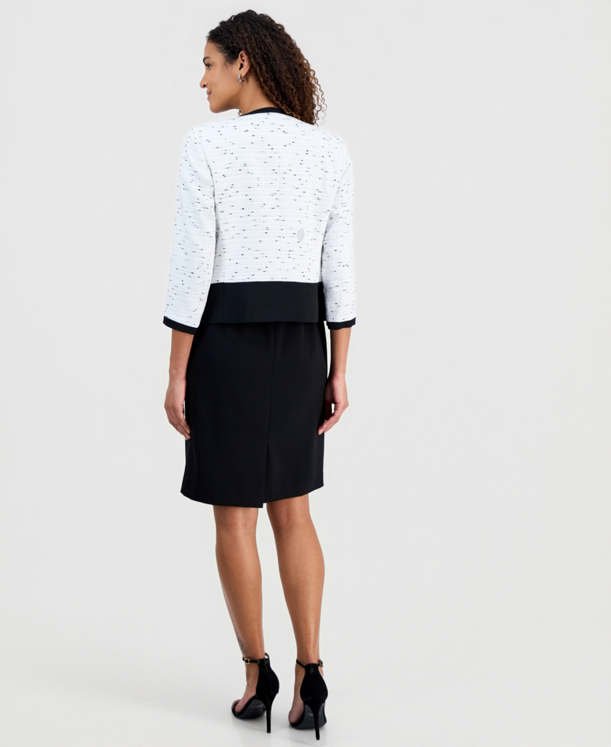 Kasper Women's Framed Tweed Collarless Jacket