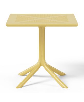 5-Piece Modern Patio Square Dining Table Set with Stackable Patio Dining Chairs