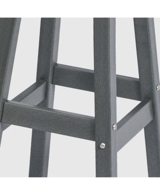 29" HDPE Outdoor Patio Square Backless Bar Stool