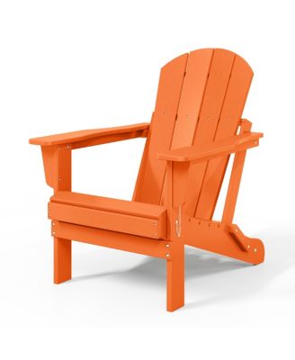 All-Weather Contoured Outdoor Poly Folding Adirondack Chair (Set of 8)