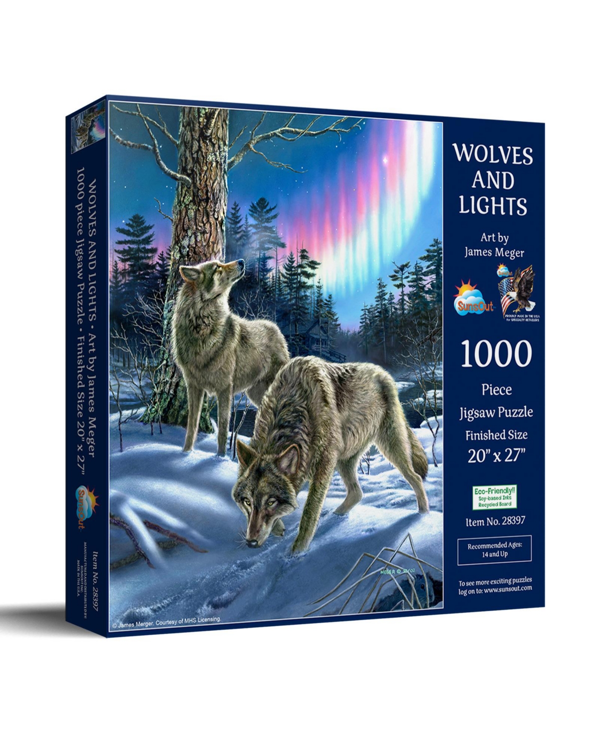 SunsOut Wolves and Lights 1000 piece Jigsaw Puzzle for Adults