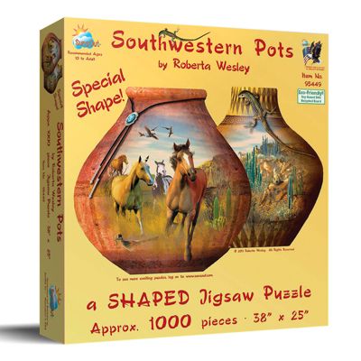 Southwestern Pots 1000 piece Jigsaw Puzzle for Adults Special Shape