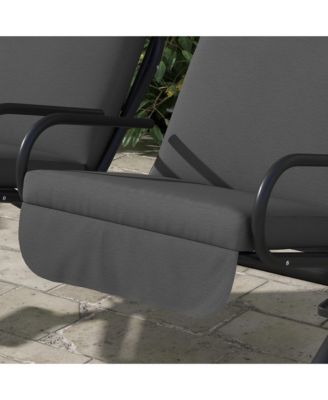 2-Seat Patio Swing Chair w/ Removable Canopy & Cup Holders,