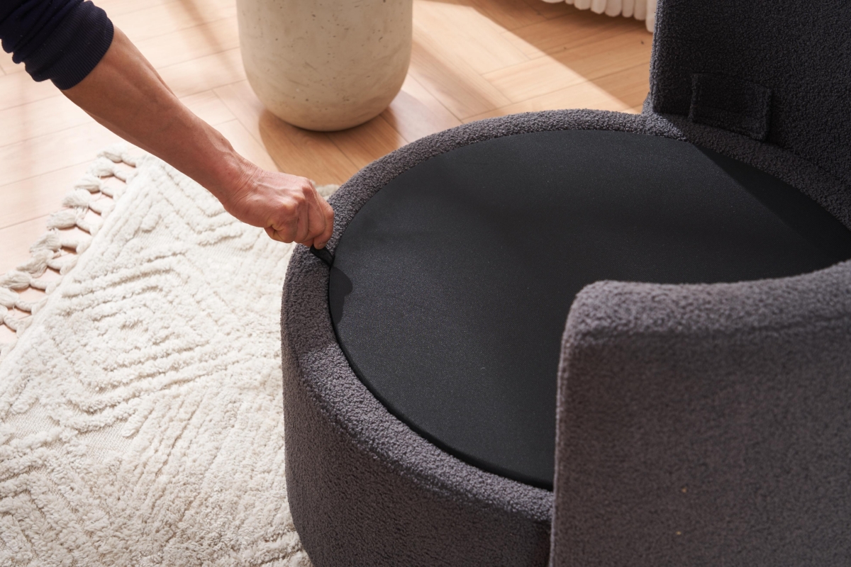 Simplie Fun Cozy Swivel Accent Chair with Storage and Throw Pillows