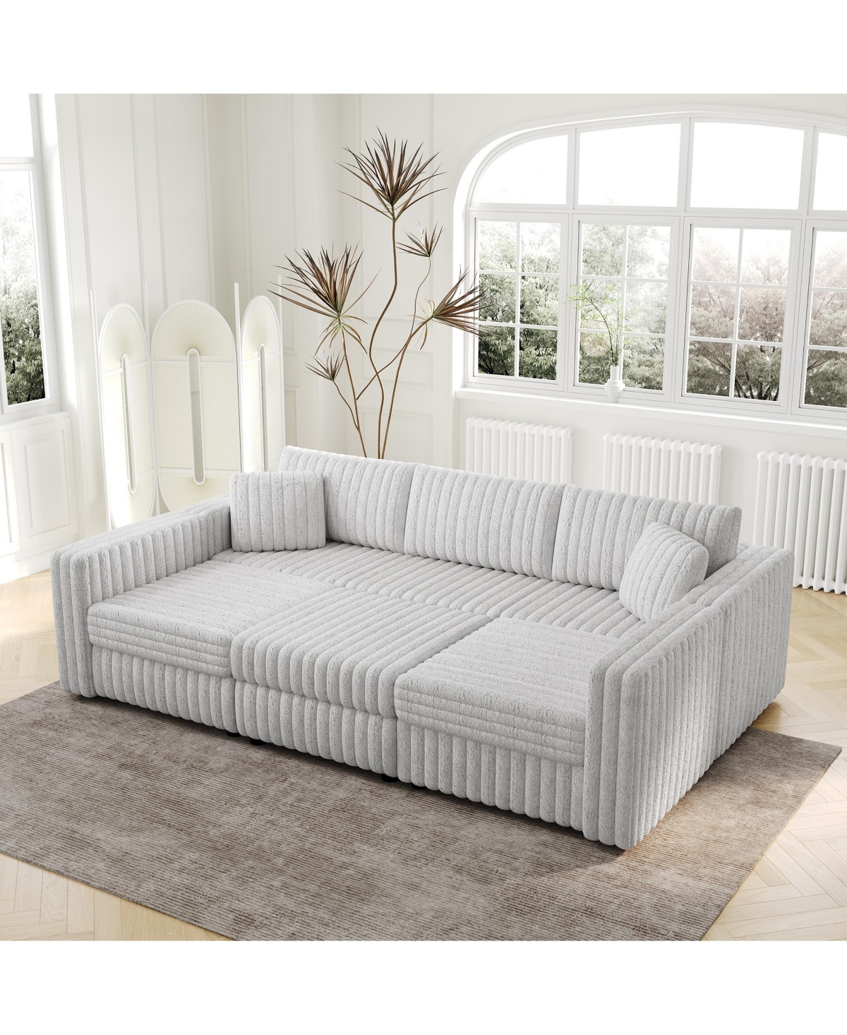 Streamdale Furniture 6-Person U-Shaped Sofa with Ottoman, Modern Comfort and Style, 106.3" x 30.7