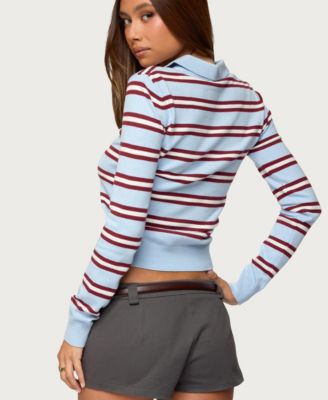 Women's Brayden Striped Polo Sweater