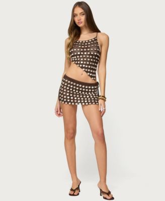 Women's Alora Iridescent Crochet Backless Top