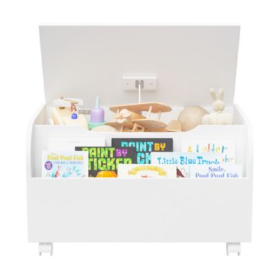 Spacious MDF Toy Box with Bookshelf for Toys, Books, Arts & Crafts