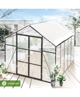 Gain Height 8x10 FT Aluminum Polycarbonate Greenhouse - All Season