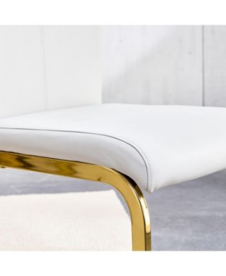 Modern Gray PU Leather Dining Chairs (Set of 2)