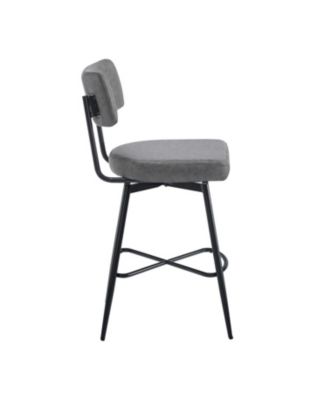 Retro Swivel Counter Stools, Set of 2 in Grey