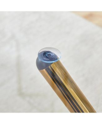 Modern Luxe 4-Piece Dining Set - Round Glass Table & Black-Gold Chairs