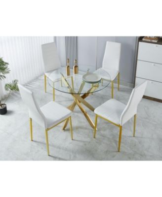 Mid-Century Glass Top Dining Set