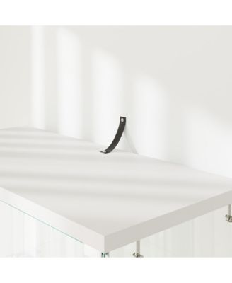 Streamdale Modern Glass Display Cabinet w/ Drawers & LED Lights