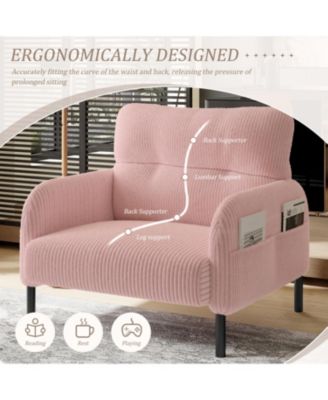 Corduroy Wide Seat Chair - Living Room/Bedroom